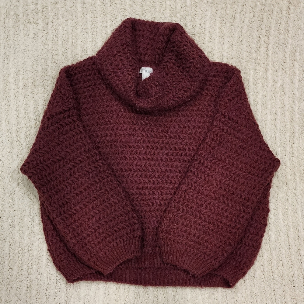 Cozy Burgundy Turtleneck Sweater